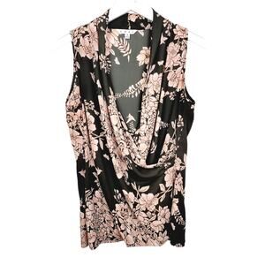 CAbi 594 Rosewater Floral Faux Wrap Top Blouse - Size S